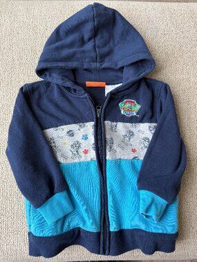 Paw Patrol Zip Up Hoodie Kids Fleece Jacket Blue Navy Gray Toddler Boys